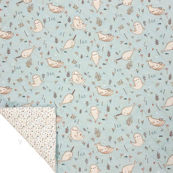 Printed Quilted Cotton WALINA / JIAL Opal / White